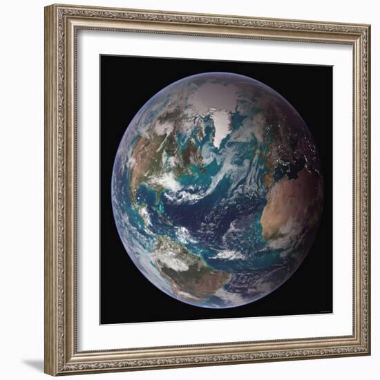 Planet Earth Western Hemisphere, NASA Satellite Composite-Stocktrek Images-Framed Photographic Print