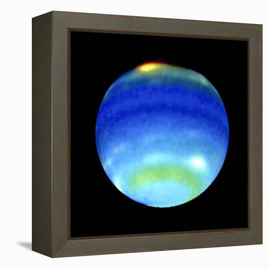 Planet Neptune, Showing Weather Patterns-null-Framed Premier Image Canvas