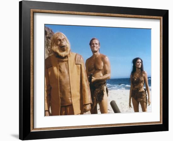 PLANET OF THE APES, 1968 directed by FRANKLYN J. SCHAFFNER Maurice Evans, Charlton Heston and Linda-null-Framed Photo