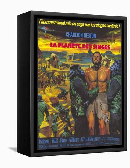 Planet of the Apes, German Movie Poster, 1968-null-Framed Stretched Canvas