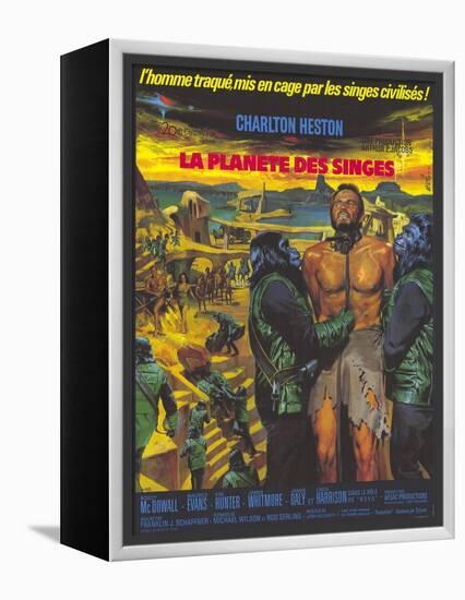 Planet of the Apes, German Movie Poster, 1968-null-Framed Stretched Canvas