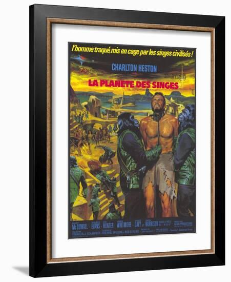 Planet of the Apes, German Movie Poster, 1968-null-Framed Art Print