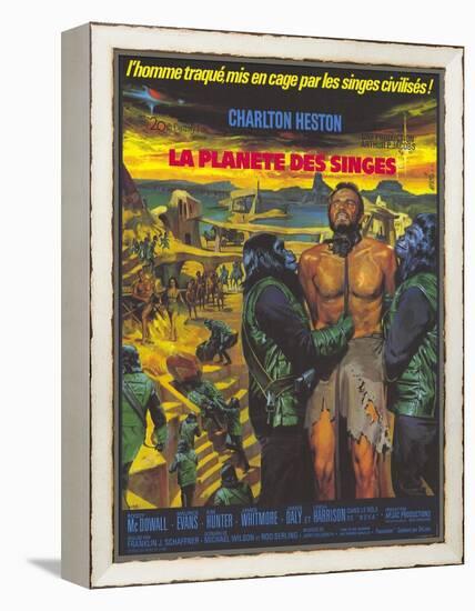 Planet of the Apes, German Movie Poster, 1968-null-Framed Stretched Canvas