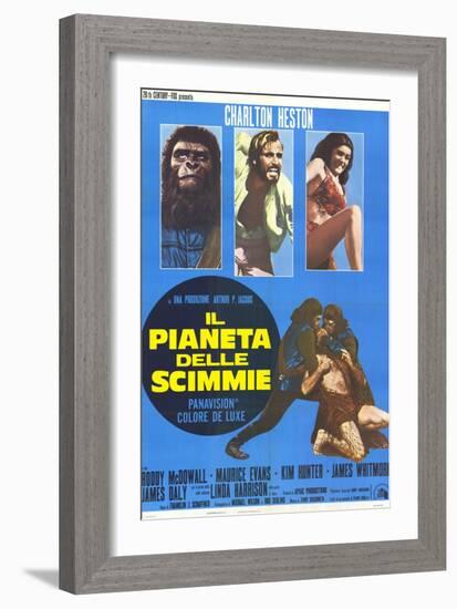 Planet of the Apes, Italian Movie Poster, 1968-null-Framed Art Print