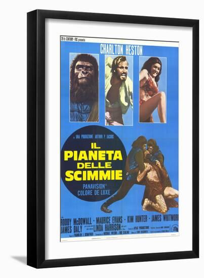 Planet of the Apes, Italian Movie Poster, 1968-null-Framed Art Print