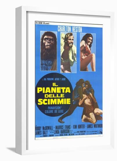 Planet of the Apes, Italian Movie Poster, 1968-null-Framed Art Print