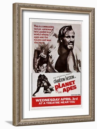 Planet of the Apes, Top: Charlton Heston, 1968-null-Framed Art Print