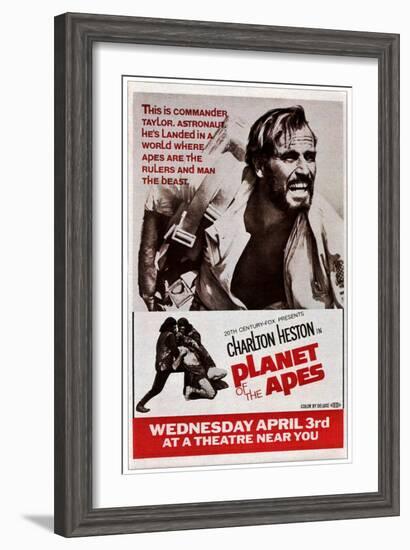 Planet of the Apes, Top: Charlton Heston, 1968-null-Framed Art Print