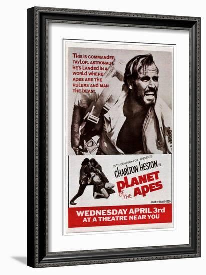 Planet of the Apes, Top: Charlton Heston, 1968-null-Framed Art Print