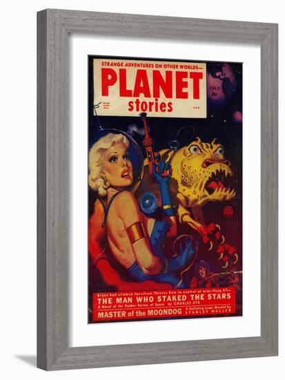 Planet Stories Magazine Cover-Lantern Press-Framed Art Print