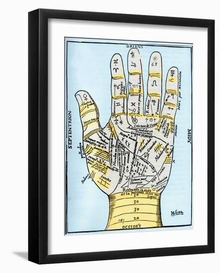 Planetary and zodiacal diagram of the left hand-French School-Framed Giclee Print