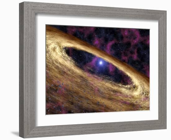 Planetary Disc Around a Pulsar, Artwork-Jpl-caltech-Framed Photographic Print
