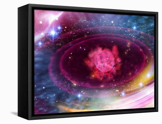 Planetary Formation, Conceptual Artwork-Victor Habbick-Framed Premier Image Canvas