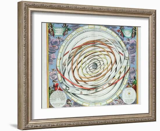 Planetary Orbits, Plate 18 from "The Celestial Atlas, or the Harmony of the Universe"-Andreas Cellarius-Framed Giclee Print