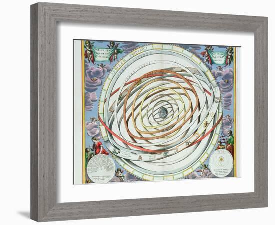 Planetary Orbits, Plate 18 from "The Celestial Atlas, or the Harmony of the Universe"-Andreas Cellarius-Framed Giclee Print