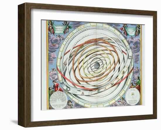 Planetary Orbits, Plate 18 from "The Celestial Atlas, or the Harmony of the Universe"-Andreas Cellarius-Framed Giclee Print