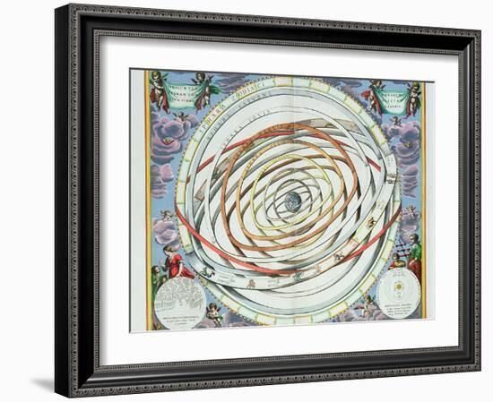 Planetary Orbits, Plate 18 from "The Celestial Atlas, or the Harmony of the Universe"-Andreas Cellarius-Framed Giclee Print