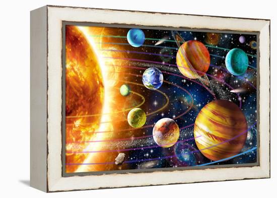 Planetary System-Adrian Chesterman-Framed Stretched Canvas