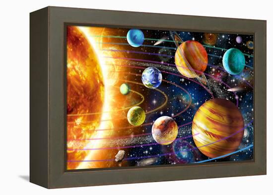 Planetary System-Adrian Chesterman-Framed Stretched Canvas