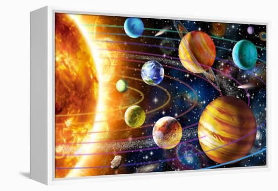 Planetary System-Adrian Chesterman-Framed Stretched Canvas