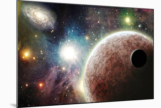 Planets In Space-rolffimages-Mounted Art Print