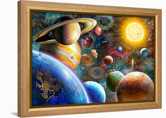 Planets in Space-Adrian Chesterman-Framed Stretched Canvas