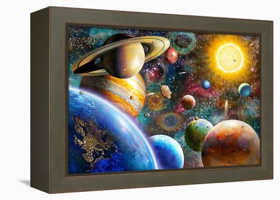 Planets in Space-Adrian Chesterman-Framed Stretched Canvas