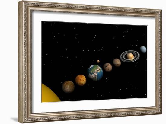 Planets of the Solar System-null-Framed Art Print