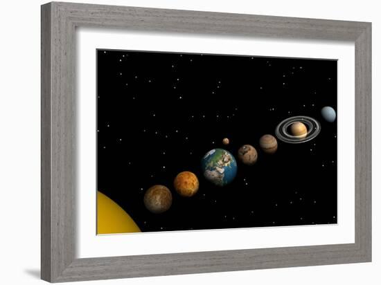 Planets of the Solar System-null-Framed Premium Giclee Print