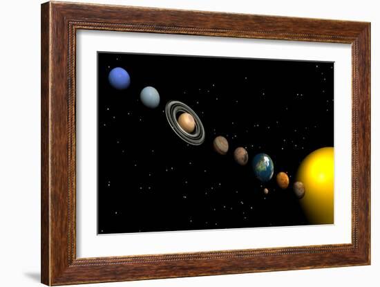 Planets of the Solar System-null-Framed Art Print