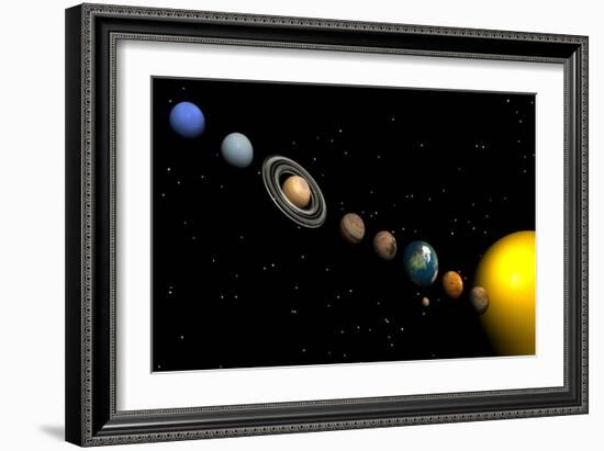 Planets of the Solar System-null-Framed Art Print