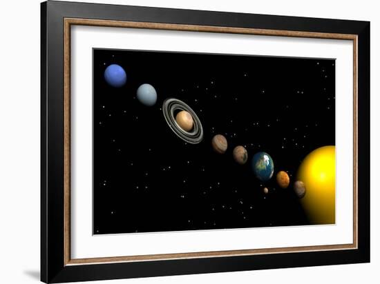 Planets of the Solar System-null-Framed Premium Giclee Print