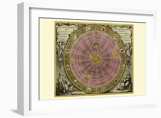 Planisphaerium Copernicanum-Andreas Cellarius-Framed Art Print