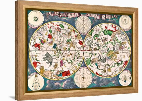 Planisphere Coeleste, Star Map, 1680-Science Source-Framed Premier Image Canvas