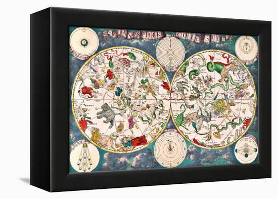 Planisphere Coeleste, Star Map, 1680-Science Source-Framed Premier Image Canvas