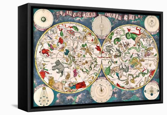 Planisphere Coeleste, Star Map, 1680-Science Source-Framed Premier Image Canvas