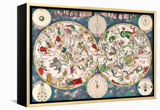 Planisphere Coeleste, Star Map, 1680-Science Source-Framed Premier Image Canvas