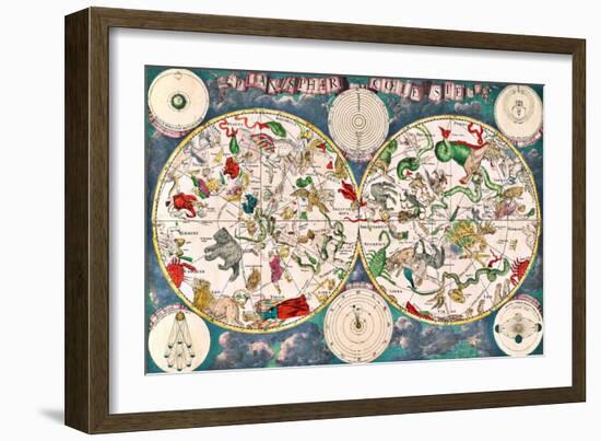 Planisphere Coeleste, Star Map, 1680-Science Source-Framed Giclee Print