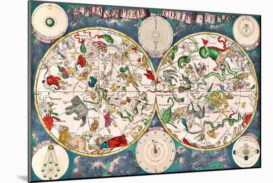 Planisphere Coeleste, Star Map, 1680-Science Source-Mounted Giclee Print