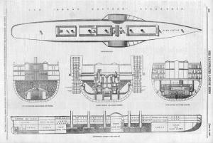 Plans and Cross-Sections of Brunel's Steamship the Great Eastern