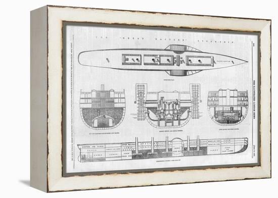 Plans and Cross-Sections of Brunel's Steamship the Great Eastern-null-Framed Stretched Canvas