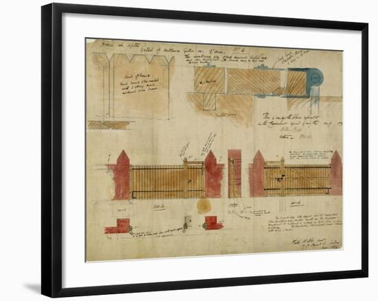 Plans and Elevations for the Red House, Bexley Heath, 1859-Philip Webb-Framed Giclee Print