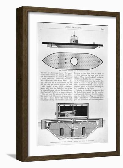 Plans of the Ironclad USS Monitor Designed by John Ericsson-null-Framed Giclee Print