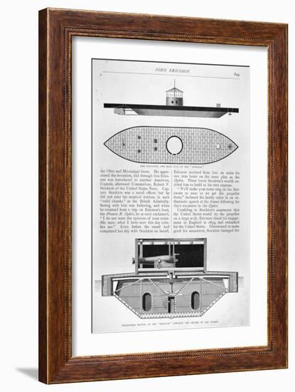 Plans of the Ironclad USS Monitor Designed by John Ericsson-null-Framed Giclee Print