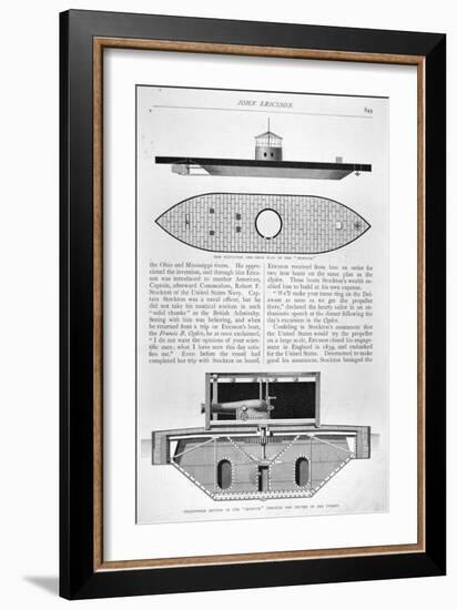 Plans of the Ironclad USS Monitor Designed by John Ericsson-null-Framed Giclee Print