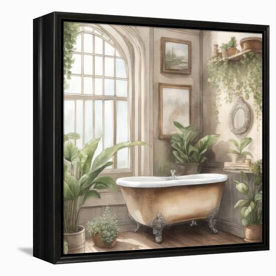 Plant Bath 1-Kimberly Allen-Framed Stretched Canvas