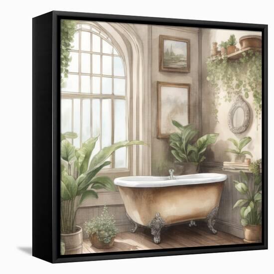 Plant Bath 1-Kimberly Allen-Framed Stretched Canvas