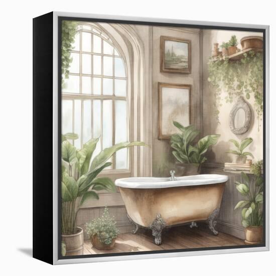 Plant Bath 1-Kimberly Allen-Framed Stretched Canvas
