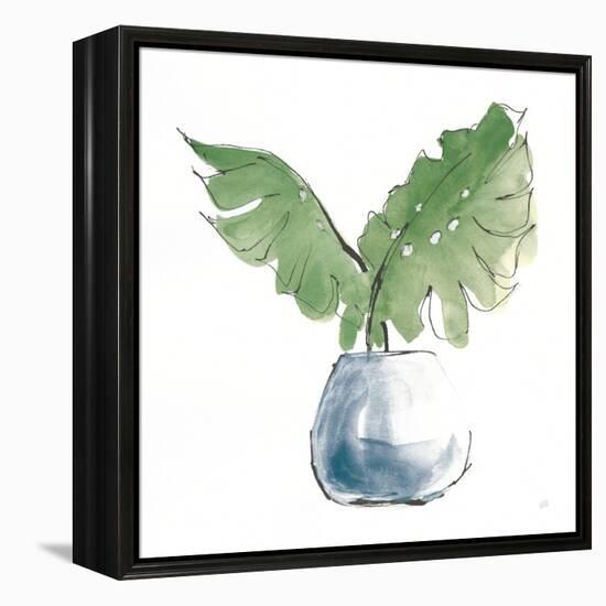 Plant Big Leaf II Dark Green-Chris Paschke-Framed Stretched Canvas