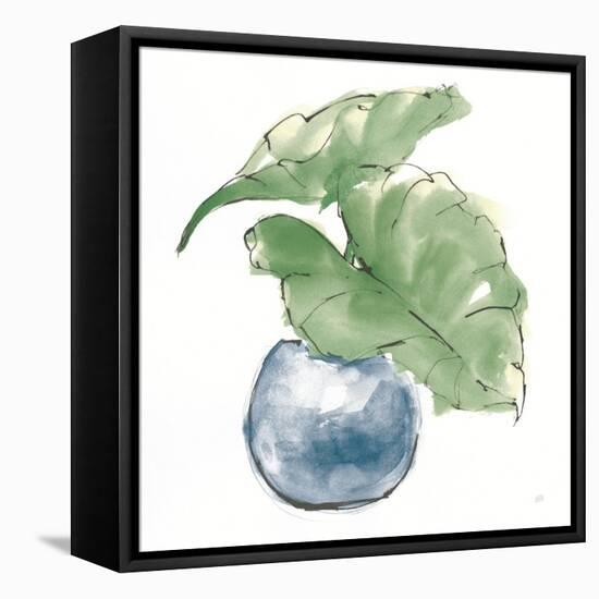 Plant Big Leaf III Dark Green-Chris Paschke-Framed Stretched Canvas